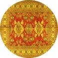 thumbnail image 1 of Ahgly Company Indoor Round Geometric Yellow Traditional Area Rugs, 7' Round, 1 of 4