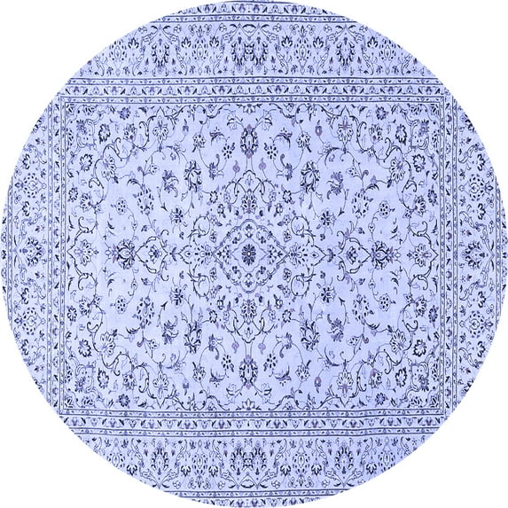 Ahgly Company Indoor Round Medallion Blue Traditional Area Rugs, 5' Round