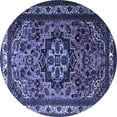 thumbnail image 1 of Ahgly Company Indoor Round Medallion Blue Traditional Area Rugs, 6' Round, 1 of 4