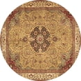 thumbnail image 1 of Ahgly Company Indoor Round Medallion Brown Traditional Area Rugs, 3' Round, 1 of 4
