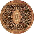 thumbnail image 1 of Ahgly Company Indoor Round Medallion Brown Traditional Area Rugs, 4' Round, 1 of 4
