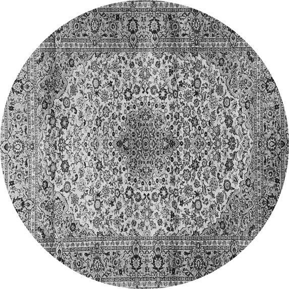Ahgly Company Indoor Round Medallion Gray Traditional Area Rugs, 6' Round