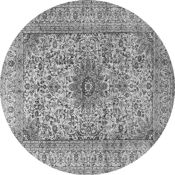 Ahgly Company Indoor Round Medallion Gray Traditional Area Rugs, 8' Round