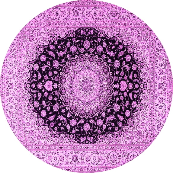 Ahgly Company Indoor Round Medallion Pink Traditional Area Rugs, 8' Round