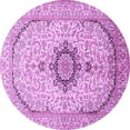 thumbnail image 1 of Ahgly Company Indoor Round Medallion Purple Traditional Area Rugs, 4' Round, 1 of 4