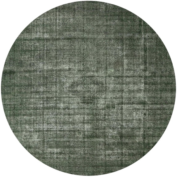 Ahgly Company Indoor Round Mid-Century Modern Camouflage Green Area Rugs, 7' Round