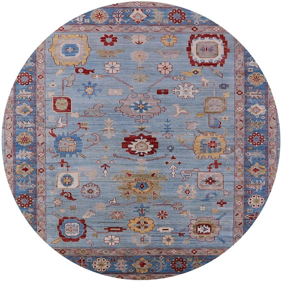 Ahgly Company Indoor Round Mid-Century Modern Dull Purple Purple Area Rugs, 3' Round