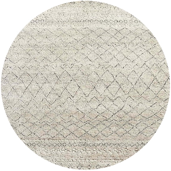 Ahgly Company Indoor Round Mid-Century Modern Golden Silk Gold Area Rugs, 6' Round