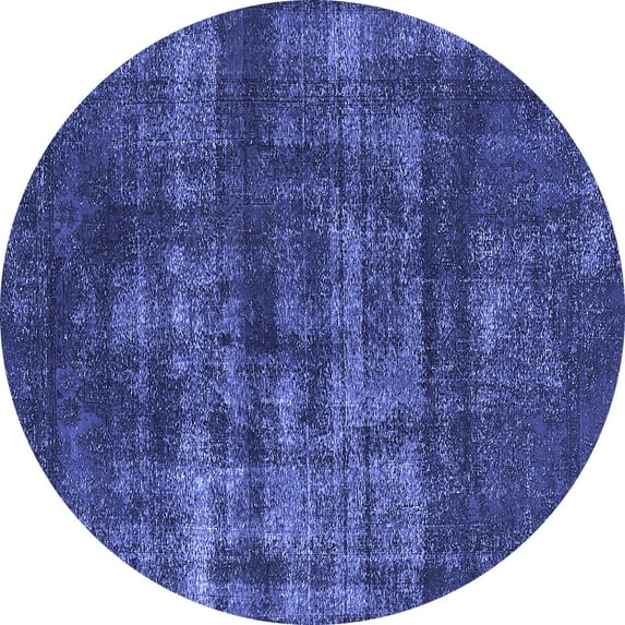 Ahgly Company Indoor Round Oriental Blue Industrial Area Rugs, 4' Round