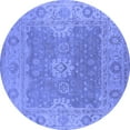 thumbnail image 1 of Ahgly Company Indoor Round Oriental Blue Industrial Area Rugs, 7' Round, 1 of 4