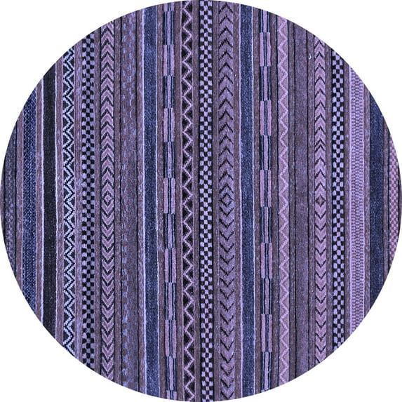 Ahgly Company Indoor Round Oriental Blue Modern Area Rugs, 7' Round