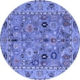thumbnail image 1 of Ahgly Company Indoor Round Oriental Blue Traditional Area Rugs, 5' Round, 1 of 4