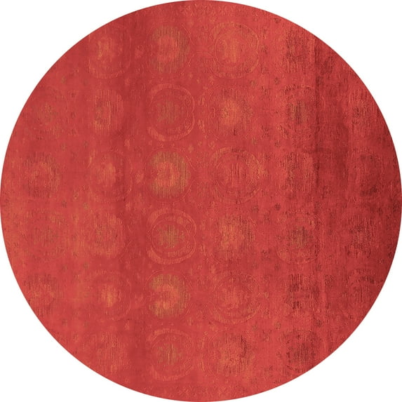 Ahgly Company Indoor Round Oriental Brown Industrial Area Rugs, 4' Round