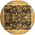 thumbnail image 1 of Ahgly Company Indoor Round Oriental Brown Industrial Area Rugs, 4' Round, 1 of 4
