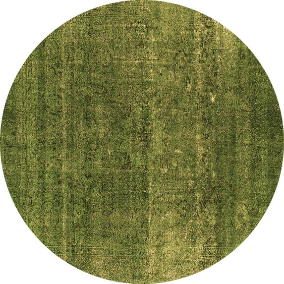 Ahgly Company Indoor Round Oriental Brown Industrial Area Rugs, 6' Round