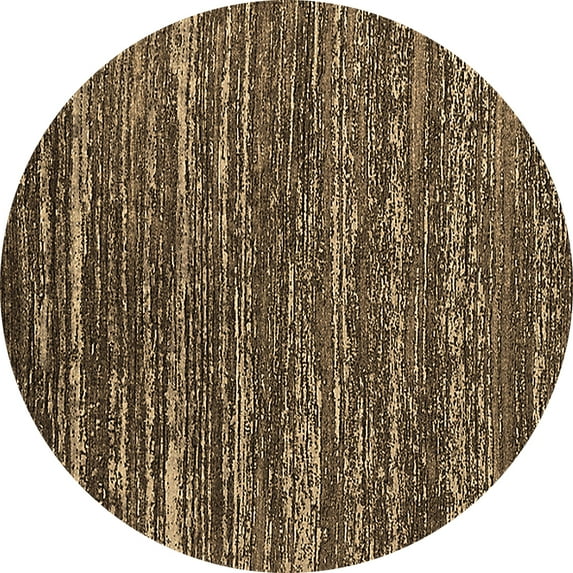 Ahgly Company Indoor Round Oriental Brown Industrial Area Rugs, 7' Round