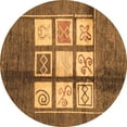 thumbnail image 1 of Ahgly Company Indoor Round Oriental Brown Modern Area Rugs, 5' Round, 1 of 4