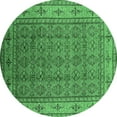 thumbnail image 1 of Ahgly Company Indoor Round Oriental Emerald Green Industrial Area Rugs, 6' Round, 1 of 4