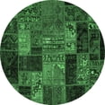 thumbnail image 1 of Ahgly Company Indoor Round Oriental Emerald Green Modern Area Rugs, 4' Round, 1 of 4