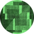thumbnail image 1 of Ahgly Company Indoor Round Oriental Emerald Green Modern Area Rugs, 4' Round, 1 of 4
