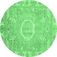 thumbnail image 1 of Ahgly Company Indoor Round Oriental Emerald Green Traditional Area Rugs, 7' Round, 1 of 4
