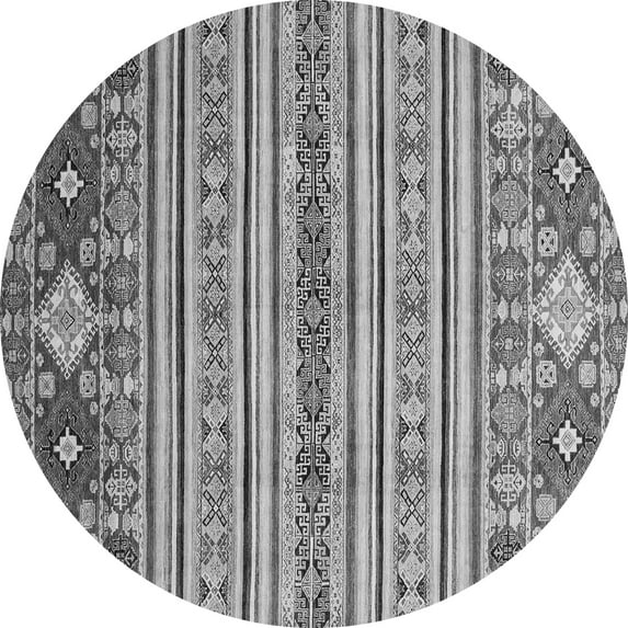 Ahgly Company Indoor Round Oriental Gray Modern Area Rugs, 7' Round