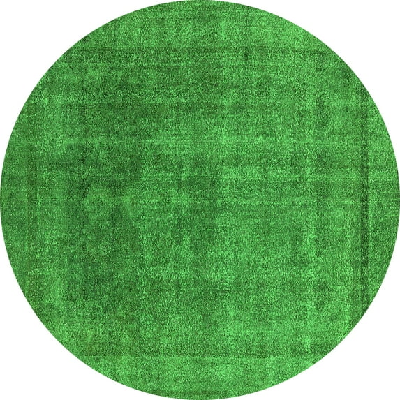 Ahgly Company Indoor Round Oriental Green Industrial Area Rugs, 3' Round