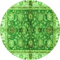thumbnail image 1 of Ahgly Company Indoor Round Oriental Green Modern Area Rugs, 6' Round, 1 of 4
