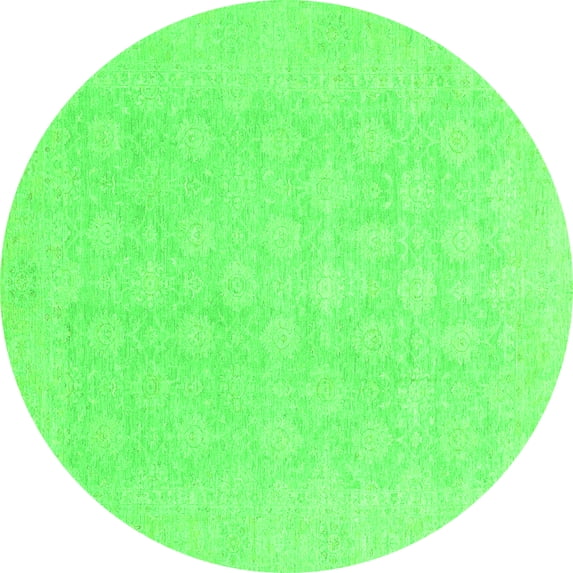 Ahgly Company Indoor Round Oriental Green Modern Area Rugs, 6' Round