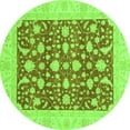 thumbnail image 1 of Ahgly Company Indoor Round Oriental Green Traditional Area Rugs, 6' Round, 1 of 4