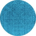 thumbnail image 1 of Ahgly Company Indoor Round Oriental Light Blue Industrial Area Rugs, 6' Round, 1 of 4