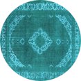 thumbnail image 1 of Ahgly Company Indoor Round Oriental Light Blue Industrial Area Rugs, 7' Round, 1 of 4