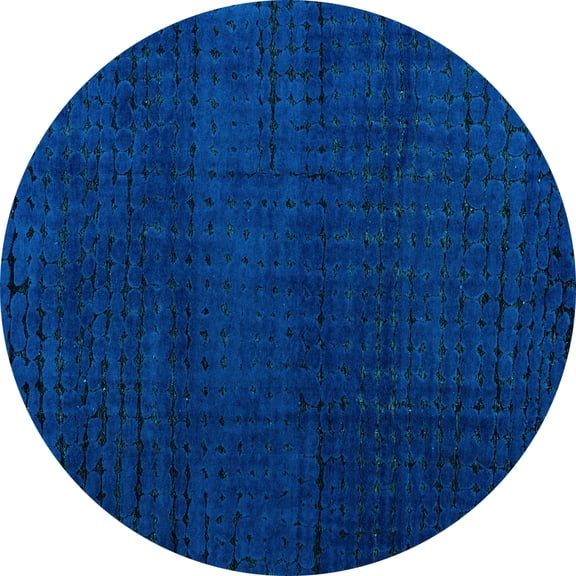 Ahgly Company Indoor Round Oriental Light Blue Modern Area Rugs, 3' Round