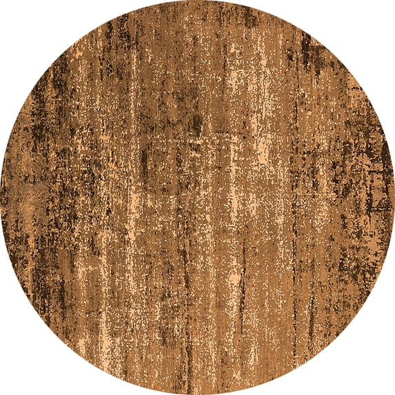 Ahgly Company Indoor Round Oriental Orange Industrial Area Rugs, 3' Round