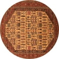 thumbnail image 1 of Ahgly Company Indoor Round Oriental Orange Industrial Area Rugs, 5' Round, 1 of 4