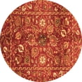 thumbnail image 1 of Ahgly Company Indoor Round Oriental Orange Traditional Area Rugs, 4' Round, 1 of 4