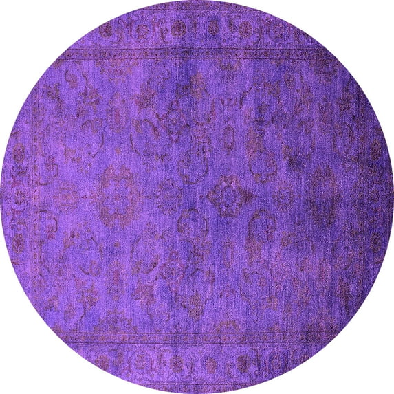 Ahgly Company Indoor Round Oriental Pink Industrial Area Rugs, 4' Round