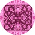 thumbnail image 1 of Ahgly Company Indoor Round Oriental Pink Traditional Area Rugs, 6' Round, 1 of 4