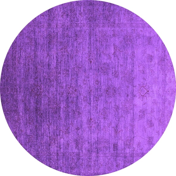 Ahgly Company Indoor Round Oriental Purple Industrial Area Rugs, 6' Round