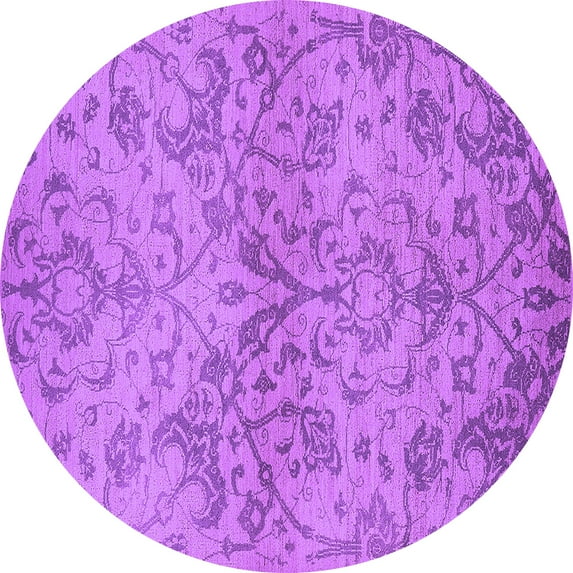 Ahgly Company Indoor Round Oriental Purple Industrial Area Rugs, 6' Round
