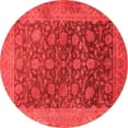 thumbnail image 1 of Ahgly Company Indoor Round Oriental Red Industrial Area Rugs, 4' Round, 1 of 4