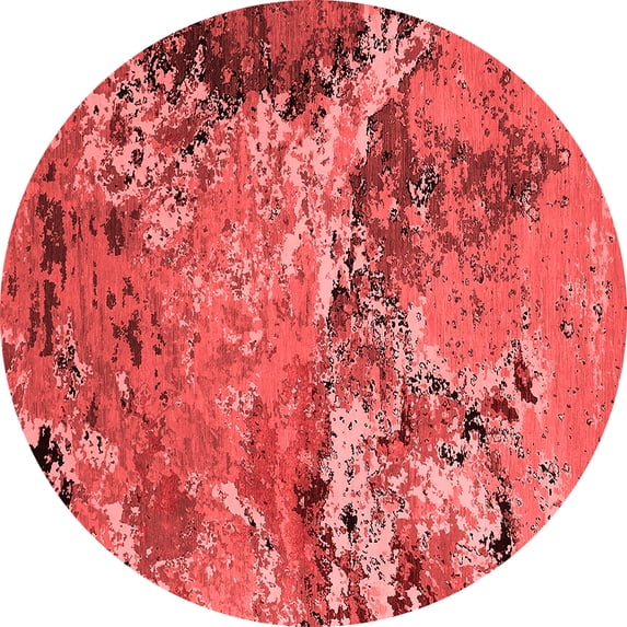 Ahgly Company Indoor Round Oriental Red Industrial Area Rugs, 5' Round