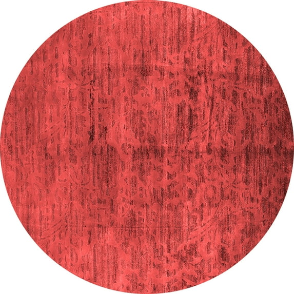Ahgly Company Indoor Round Oriental Red Industrial Area Rugs, 6' Round