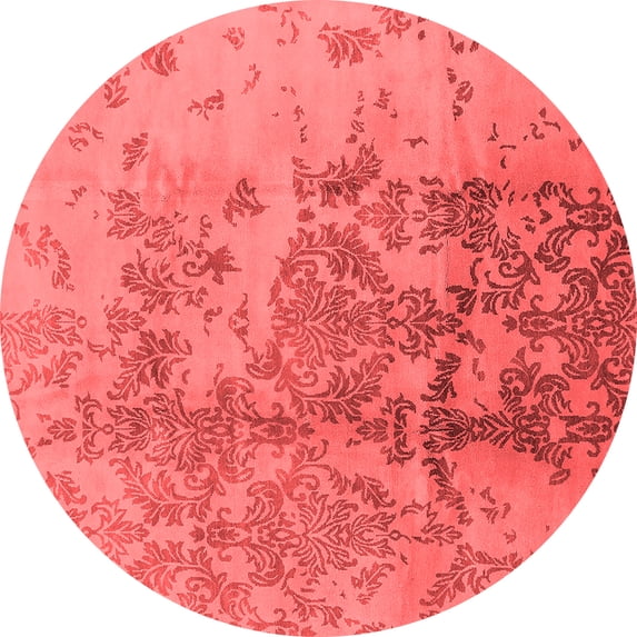 Ahgly Company Indoor Round Oriental Red Industrial Area Rugs, 8' Round