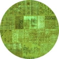 thumbnail image 1 of Ahgly Company Indoor Round Patchwork Green Transitional Area Rugs, 7' Round, 1 of 1