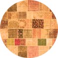 thumbnail image 1 of Ahgly Company Indoor Round Patchwork Orange Transitional Area Rugs, 8' Round, 1 of 1