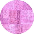 thumbnail image 1 of Ahgly Company Indoor Round Patchwork Purple Transitional Area Rugs, 5' Round, 1 of 4