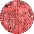 thumbnail image 1 of Ahgly Company Indoor Round Patchwork Red Transitional Area Rugs, 4' Round, 1 of 4