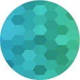 thumbnail image 1 of Ahgly Company Indoor Round Patterned Aqua or Cyan Blue Area Rugs, 3' Round, 1 of 6