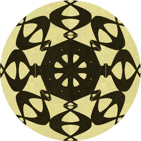 Ahgly Company Indoor Round Patterned Bakers Brown Area Rugs, 6' Round